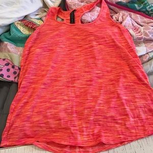 Coral razor back workout top